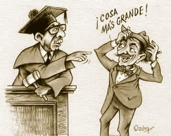Caricatura del señor Juez y Trespatines